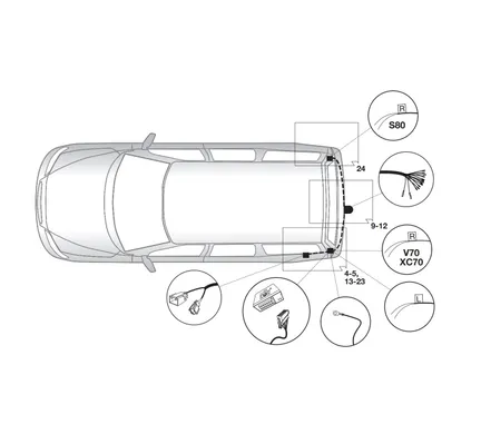 Электрика фаркопа Hak-System (13 pin) для Volvo XC70 2007-2016 21260519 в 