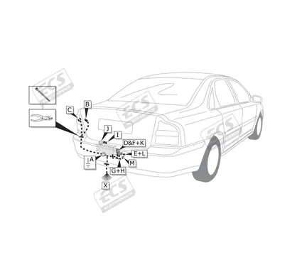 Электрика фаркопа ECS (7 pin) для Volvo S80 2004-2007 VL010BL в 