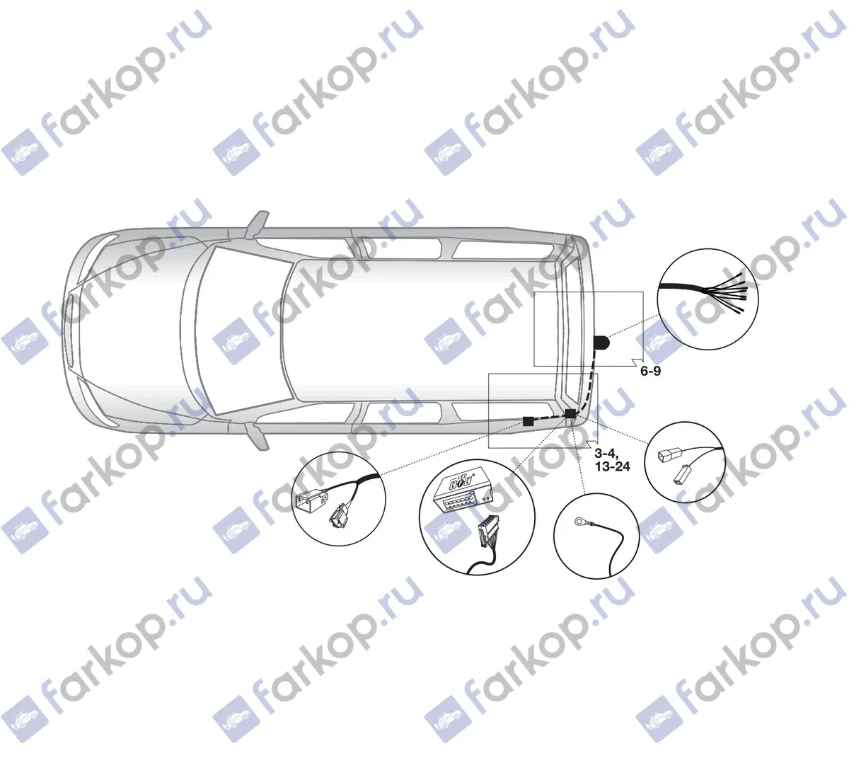 Электрика фаркопа Brink (7 pin) для Volvo V60 2010-2018 759293 в 