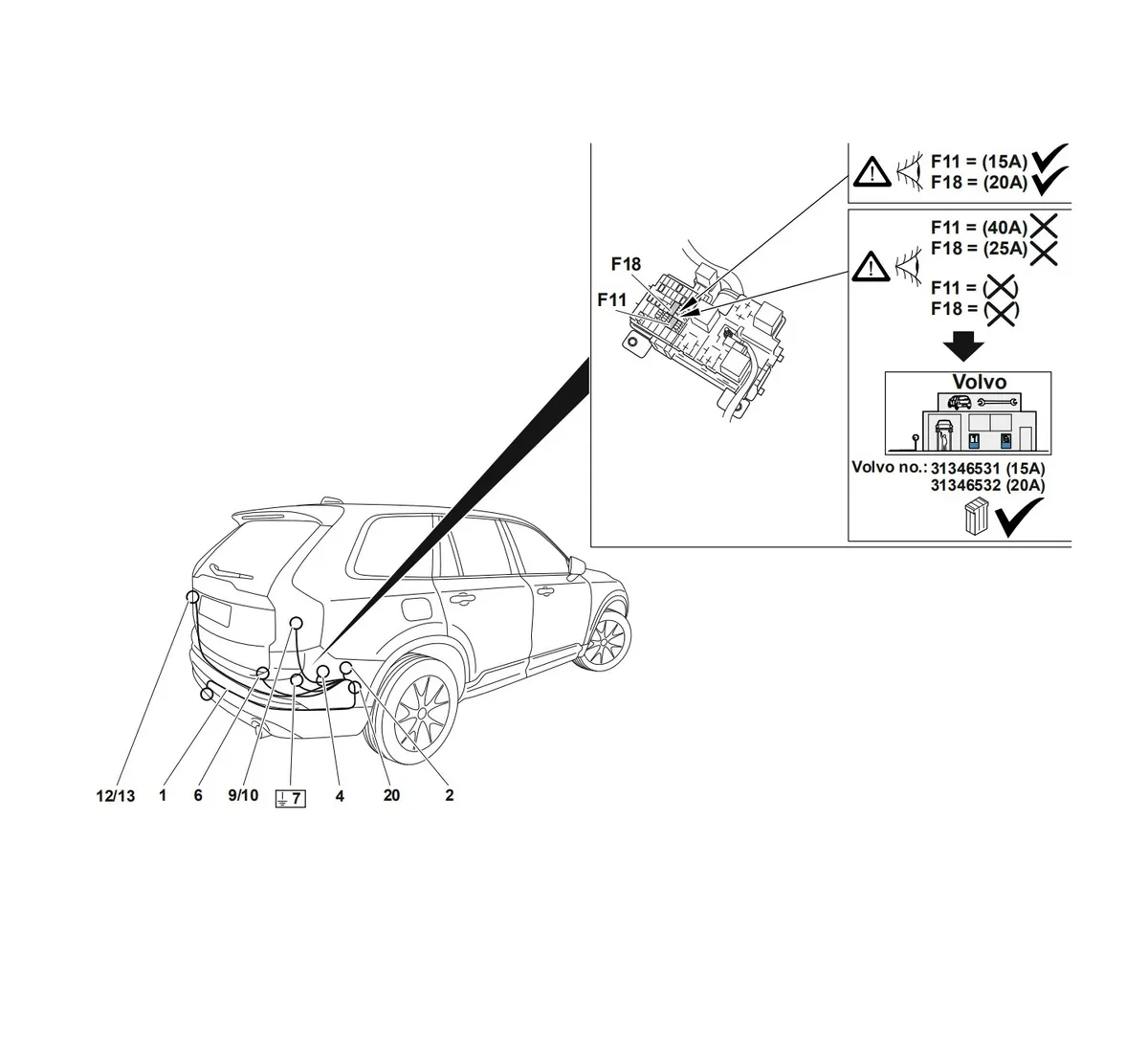 Электрика фаркопа Westfalia (7 pin) для Volvo XC90 2015- 320102300107 в 