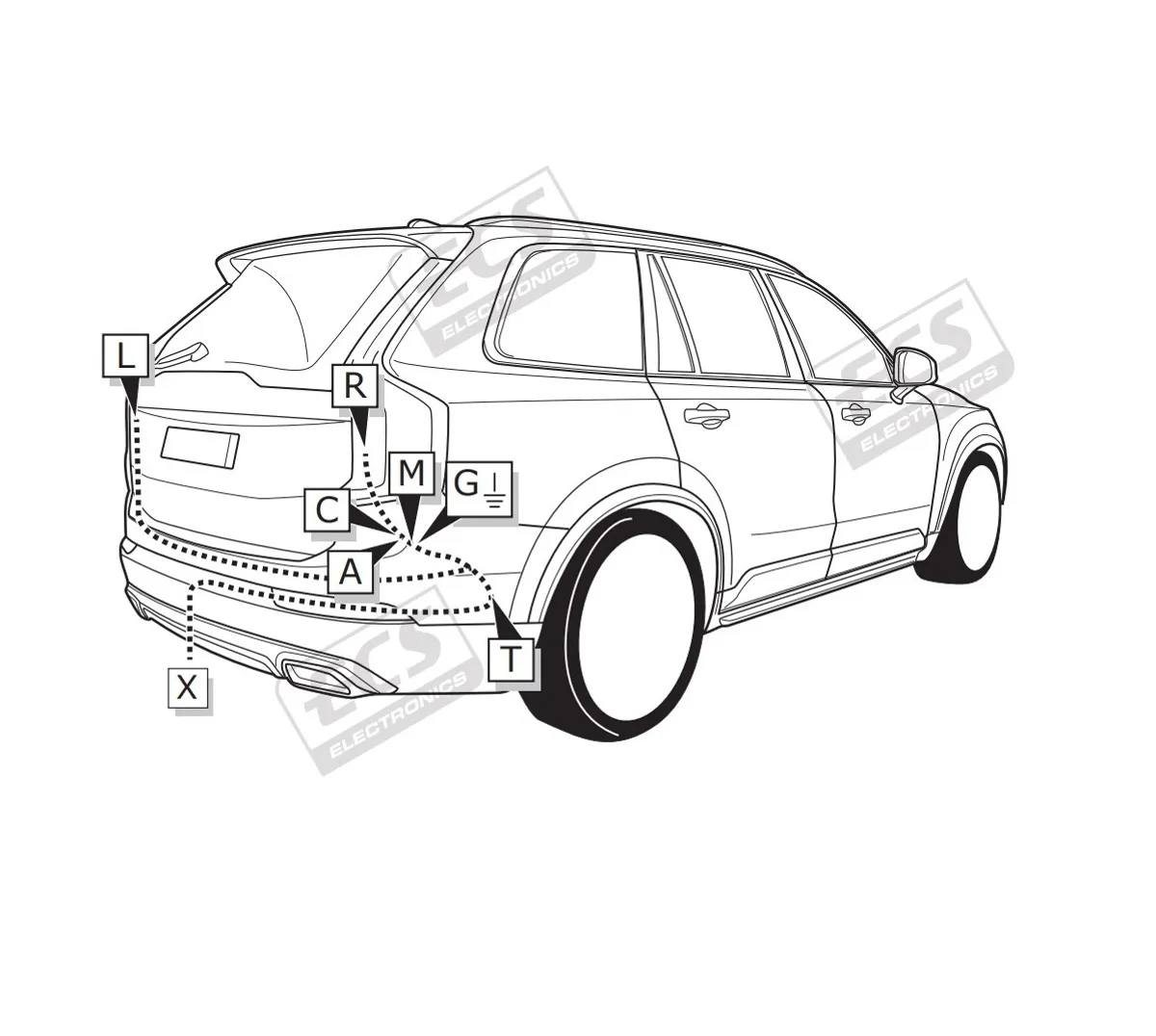 Электрика фаркопа ECS (7 pin) для Volvo XC90 2015- VL048FX в 