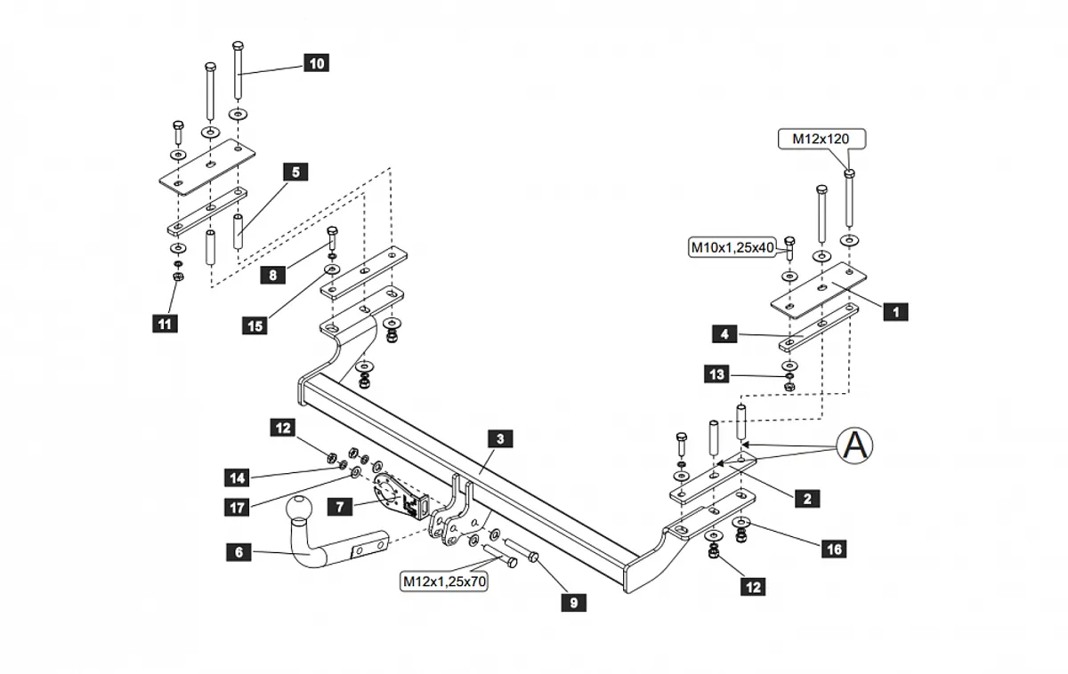 Фаркоп Baltex для Chevrolet Lacetti (седан) 2004-2013 06.2472.12 в 