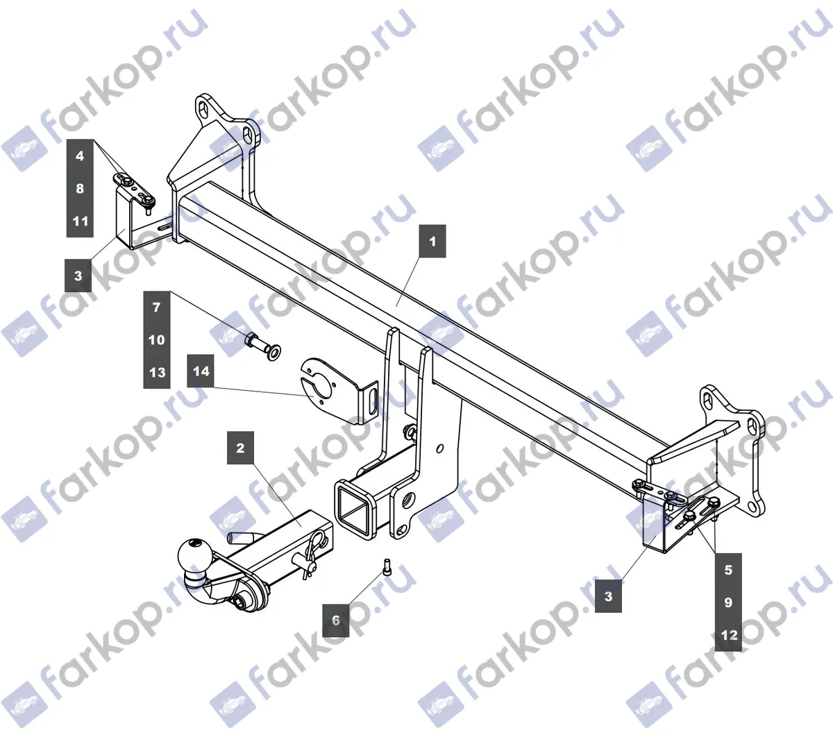 Фаркоп Baltex для Volkswagen Touareg 2018- 269062 в 