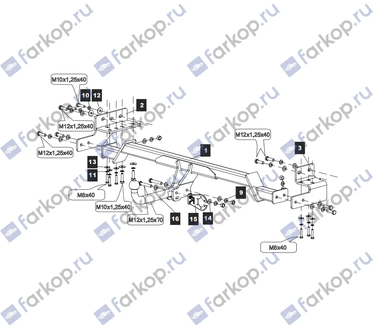 Фаркоп Baltex для Infiniti FX 35,37,50 2008-2013 15346812 в 