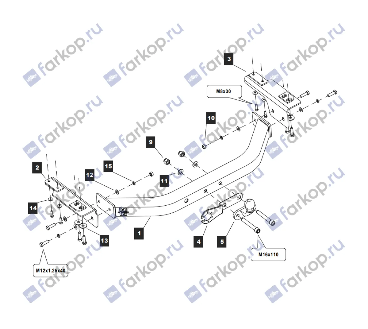 Фаркоп Baltex для Lexus GX460 Sport 2021- 249482 в 