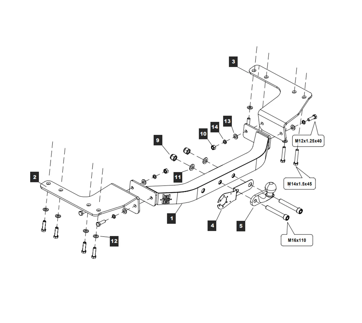 Фаркоп Baltex для Lexus LX 470 1998-2007 Y08EL в 