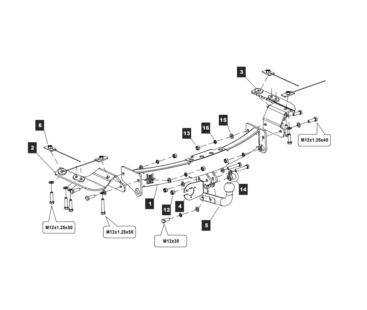 Фаркоп Baltex для Lexus LX 570 2007-2021 Y20ANL в 