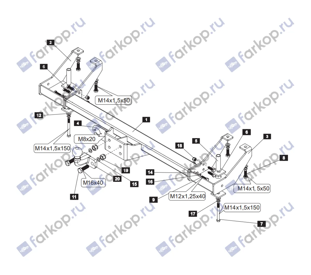 Фаркоп Baltex для Fiat Ducato 1994-2006 07160621 в 