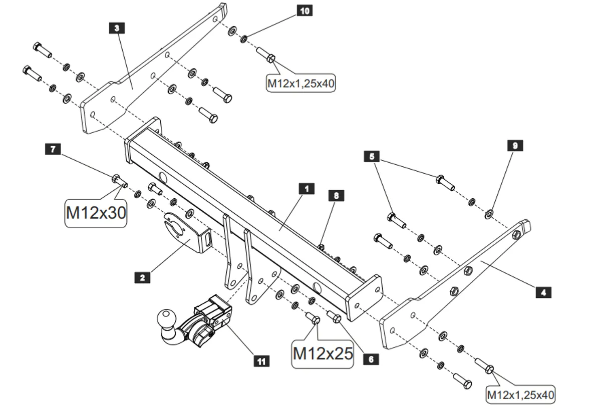 Фаркоп Baltex для Volkswagen Caravelle 2003-2015 269072 в 