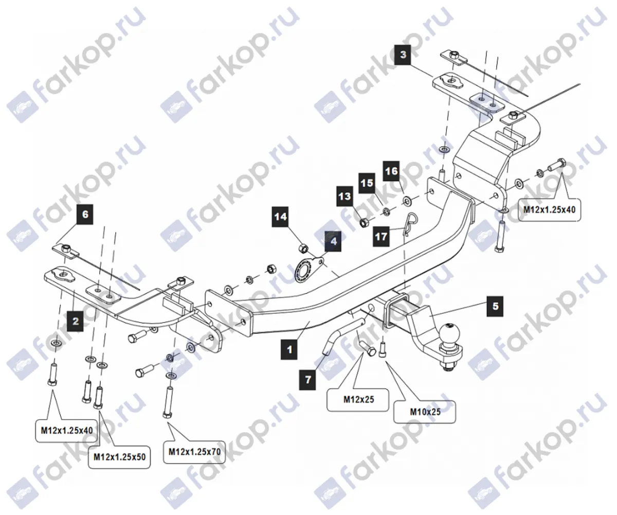 Фаркоп Baltex для Lexus LX 2007-2021 249452 в 