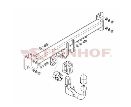 Фаркоп Steinhof для BMW X3 (E83) 2004-2010 B-058 в 