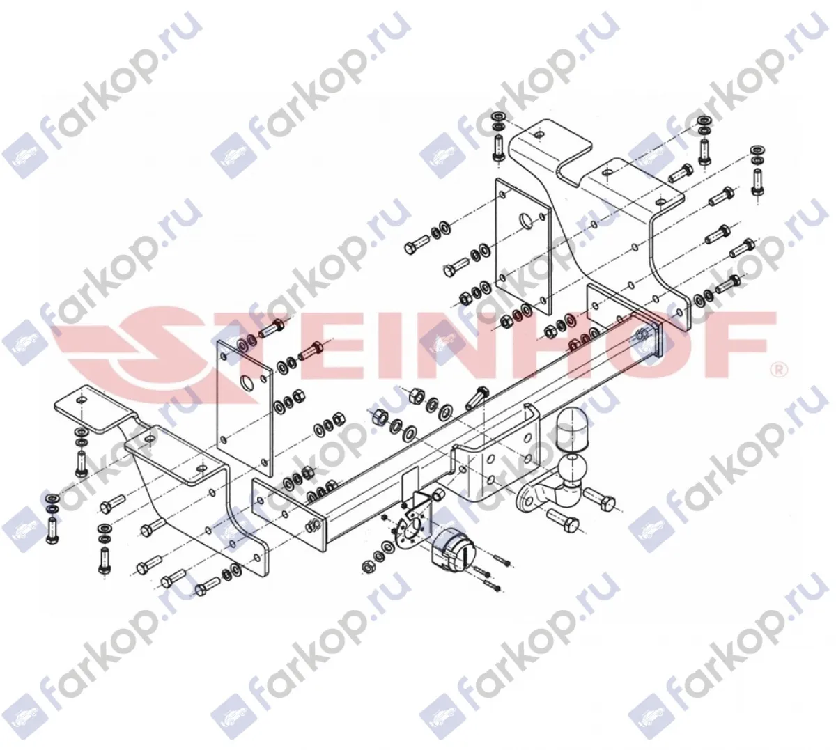 Фаркоп Steinhof для Renault Master 2010- (шасси, одинарные колеса) R-064 в 