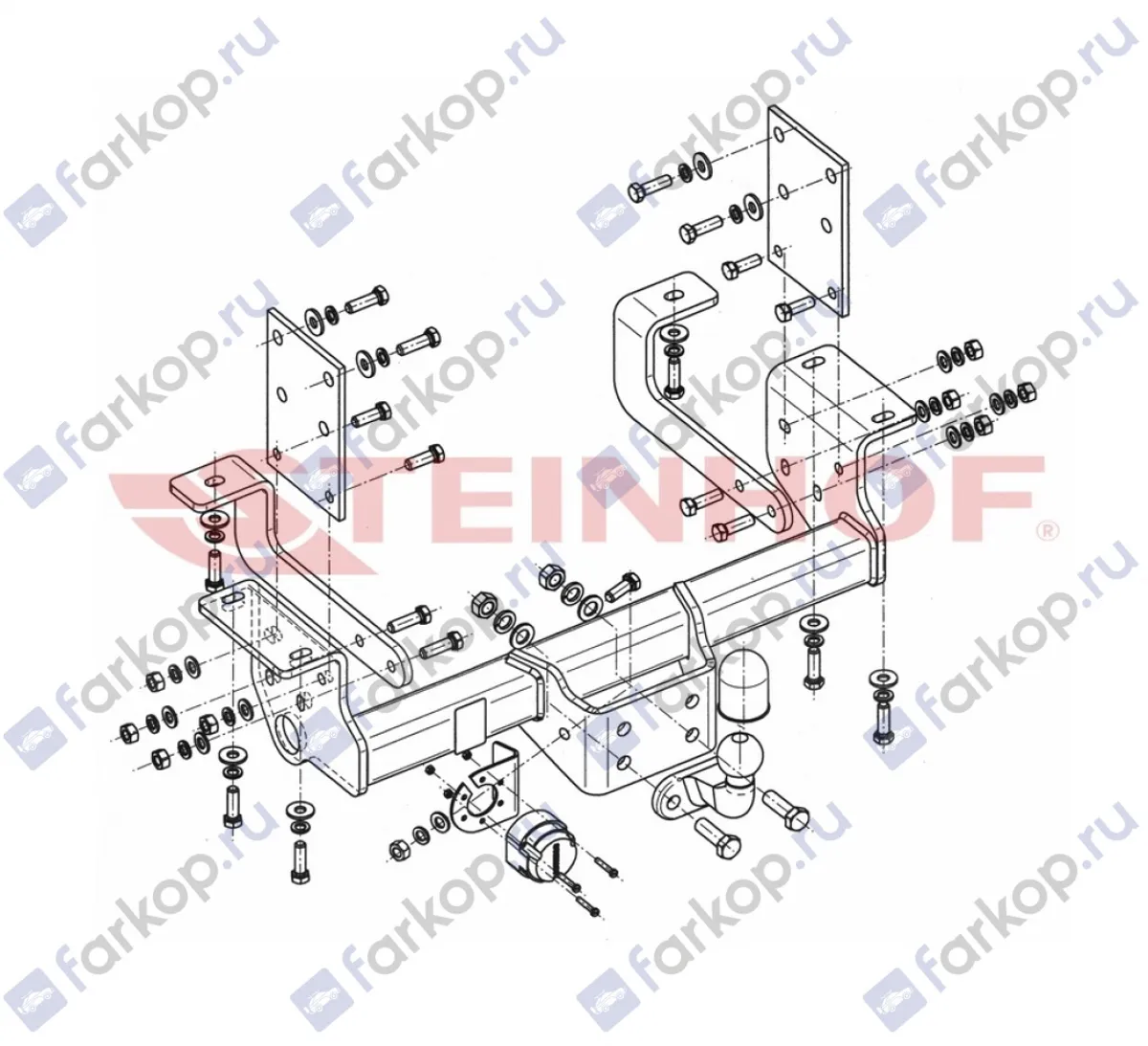 Фаркоп Steinhof для Renault Master 2010- (шасси, двойные колеса, задний привод L3, L4) R-065 в 