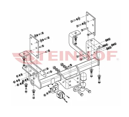 Фаркоп Steinhof для Renault Master 2010- (шасси, двойные колеса, задний привод L3, L4) R-065 в 