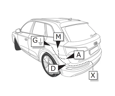 Электрика фаркопа ECS (7 pin) для Audi Q7 2020- AU068B1 в 