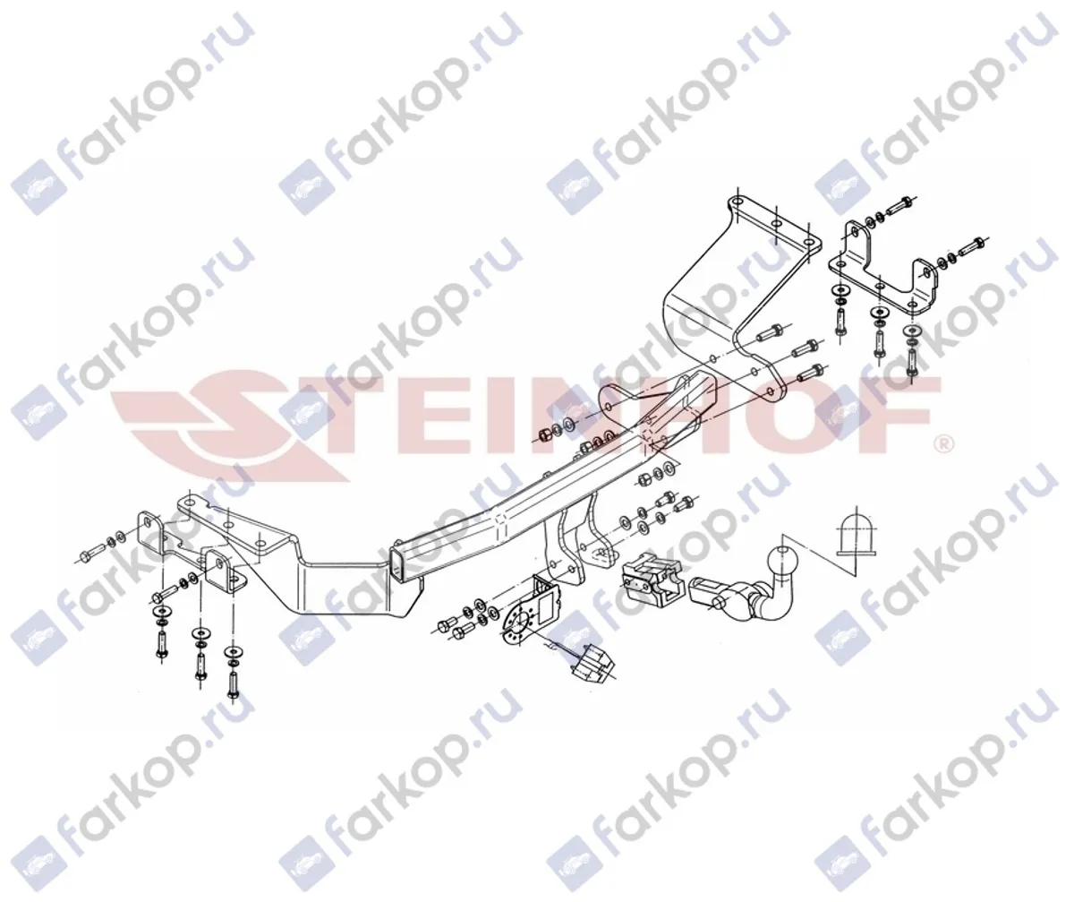 Фаркоп Steinhof для Peugeot 4007 2007-2012 M-355 в 