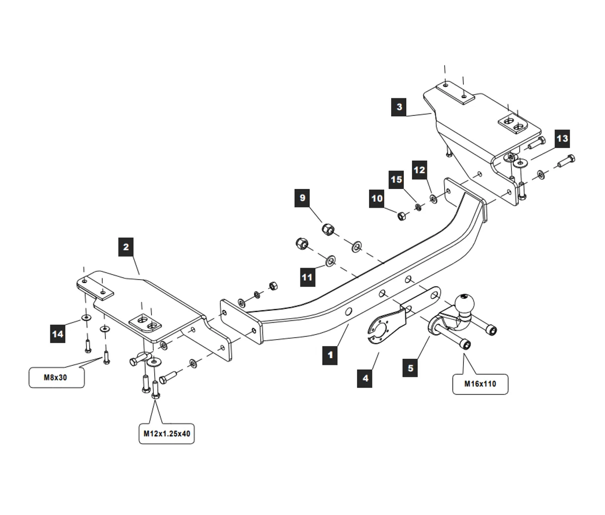 Фаркоп Baltex для Toyota Land Cruiser J120 2003-2009 249483 в 