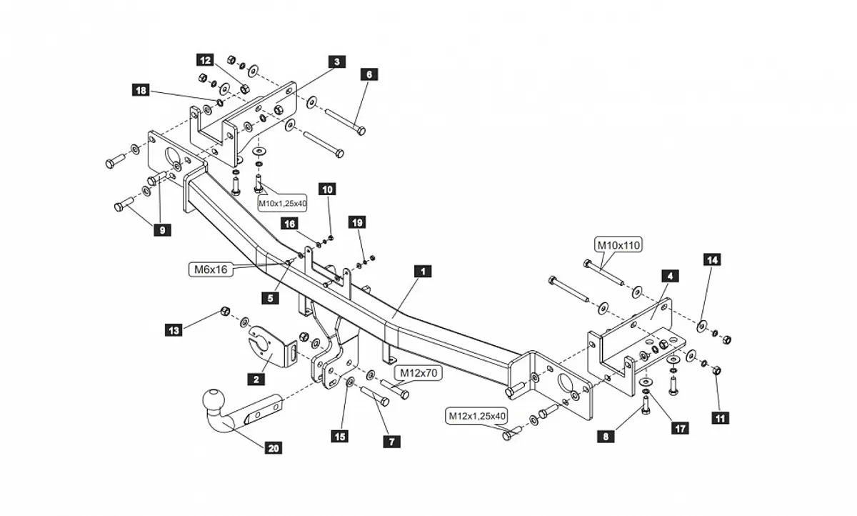 Фаркоп Baltex для Hyundai Veracruz 2007-2012 10210812 в 