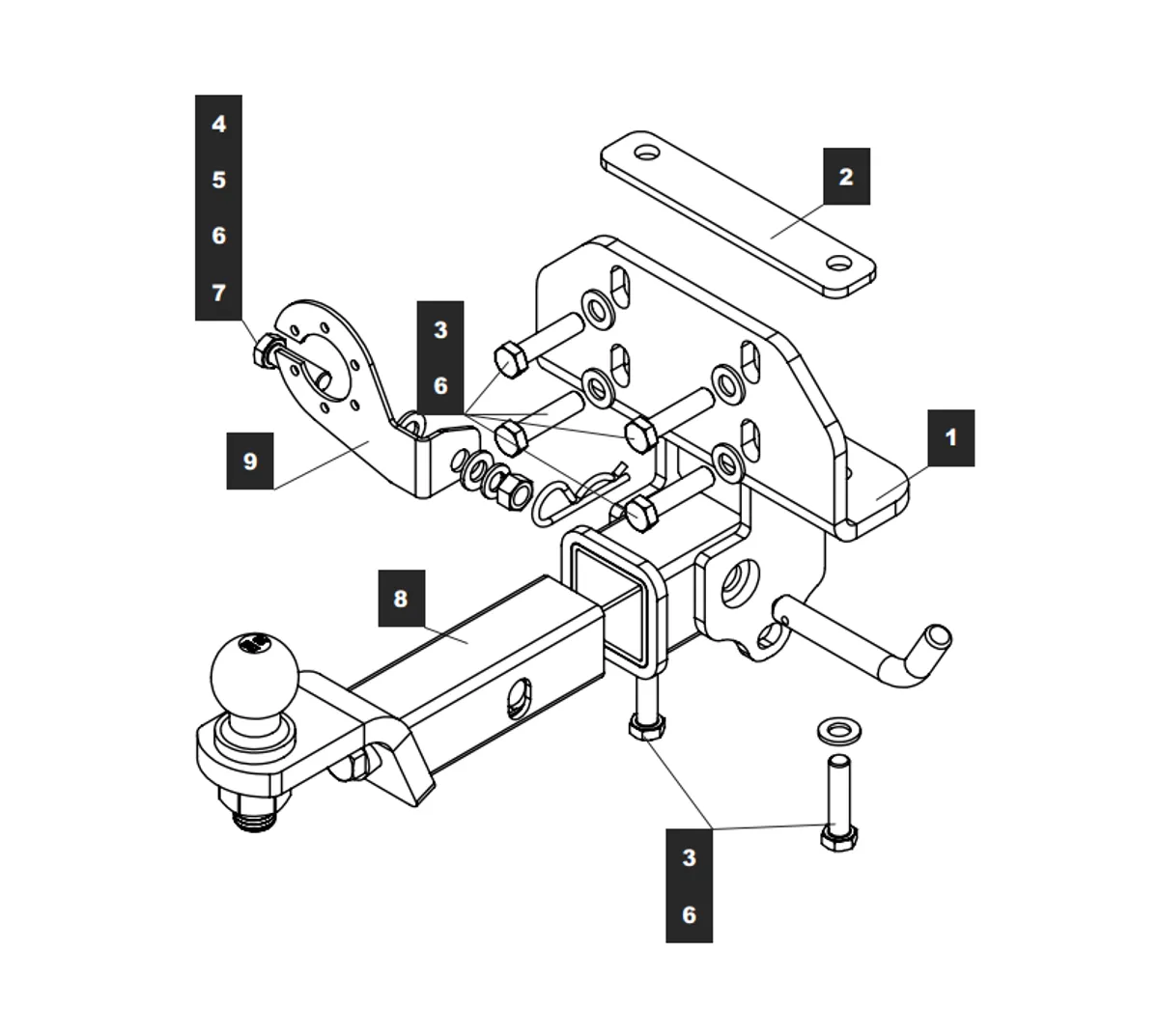 Фаркоп TowRus для Lexus GX 2003-2009 229419 в 