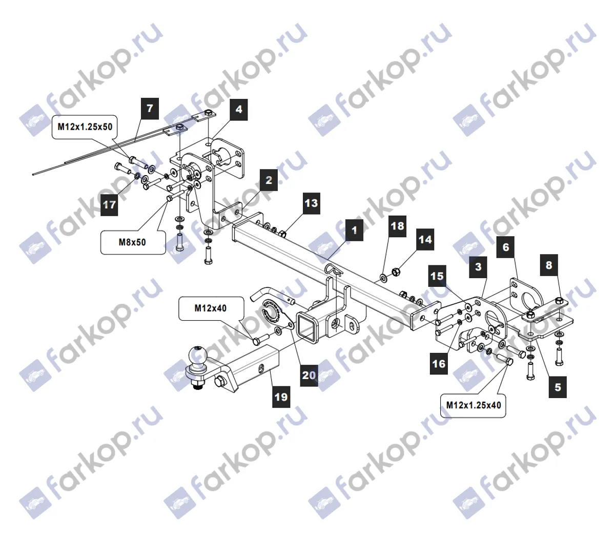 Фаркоп TowRus для Jac JS4 2022- 279527 в 