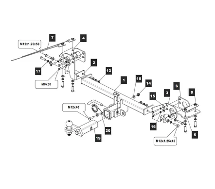 Фаркоп TowRus для Jac JS4 2022- 279527 в 