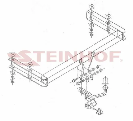 Фаркоп Steinhof для Audi A6 1997-2005 A-082 в 