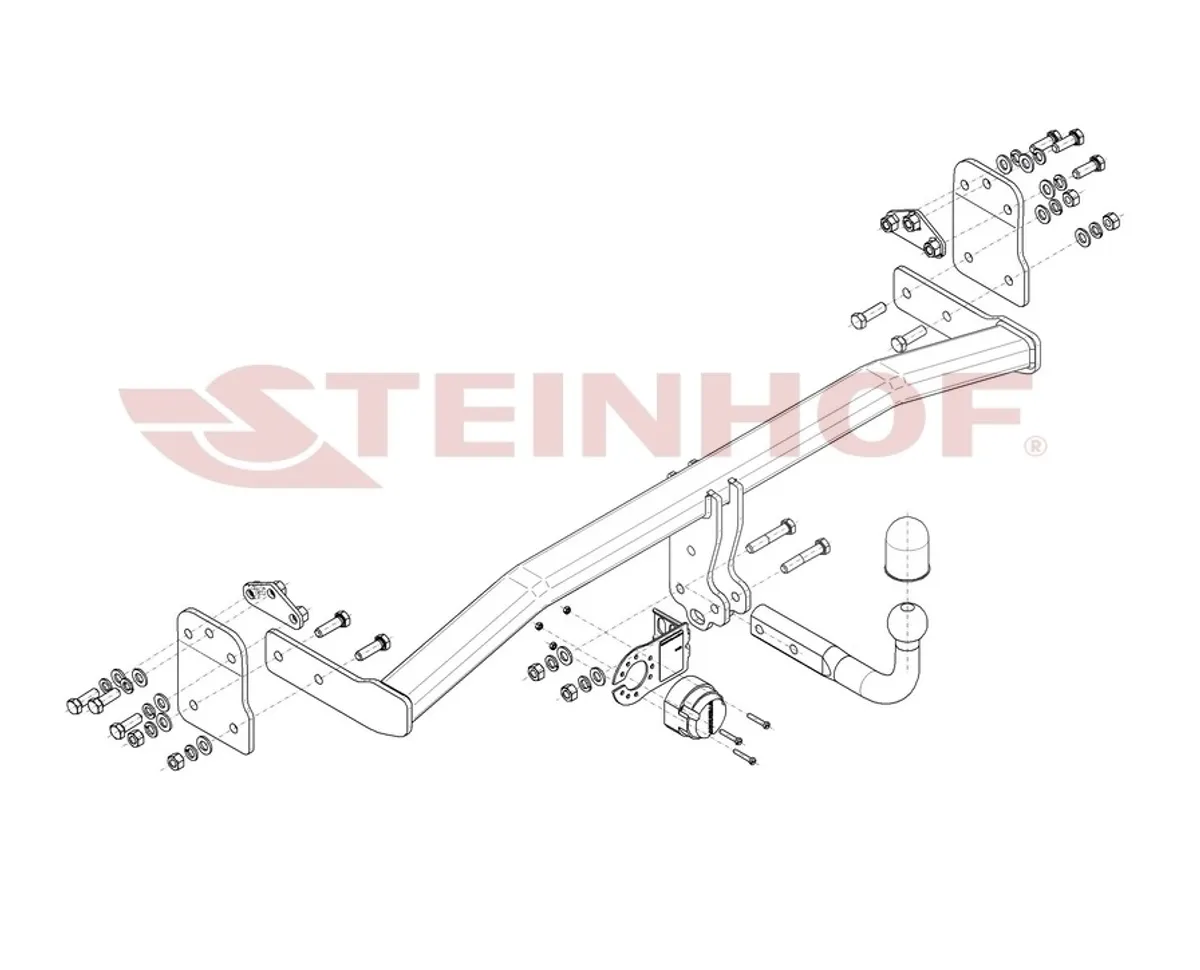 Фаркоп Steinhof для Hyundai Kona 2017-, (кроме N-Line и ADBlue) H-265 в 