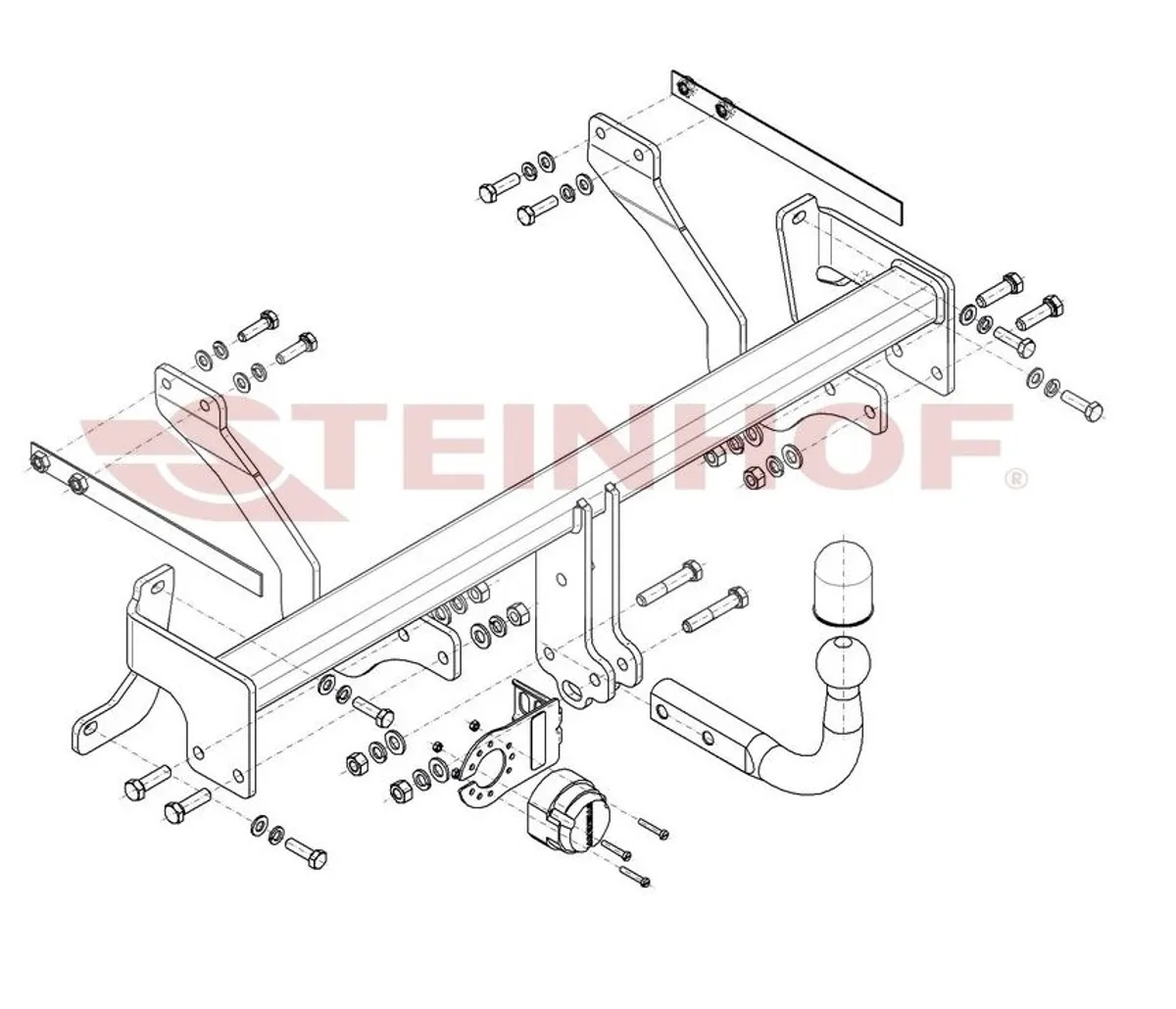 Фаркоп Steinhof для Fiat Doblo Work-Up 2011- F-078 в 