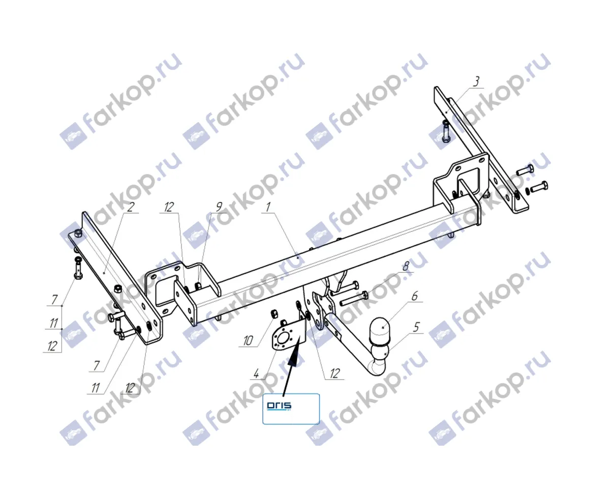 Фаркоп Oris для Lada X-Cross 5 2023- 1243-A в 