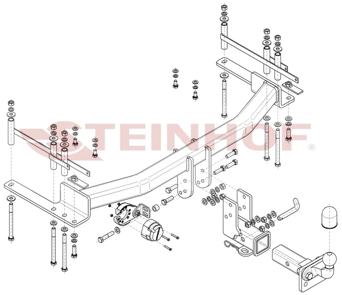 Фаркоп Steinhof для Ssang Yong Musso 2WD/4WD 2018- S-477 в 