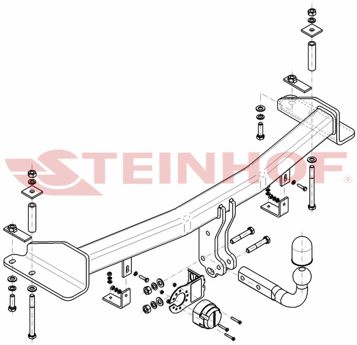 Фаркоп Steinhof для SsangYong Rexton 2014-2017 S-466 в 