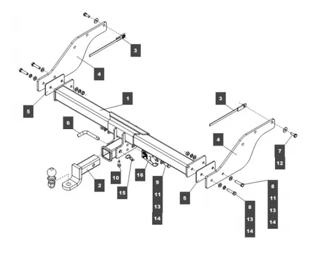 Фаркоп Baltex для Mazda BT-50 2006-2012 12.9026.32 в 