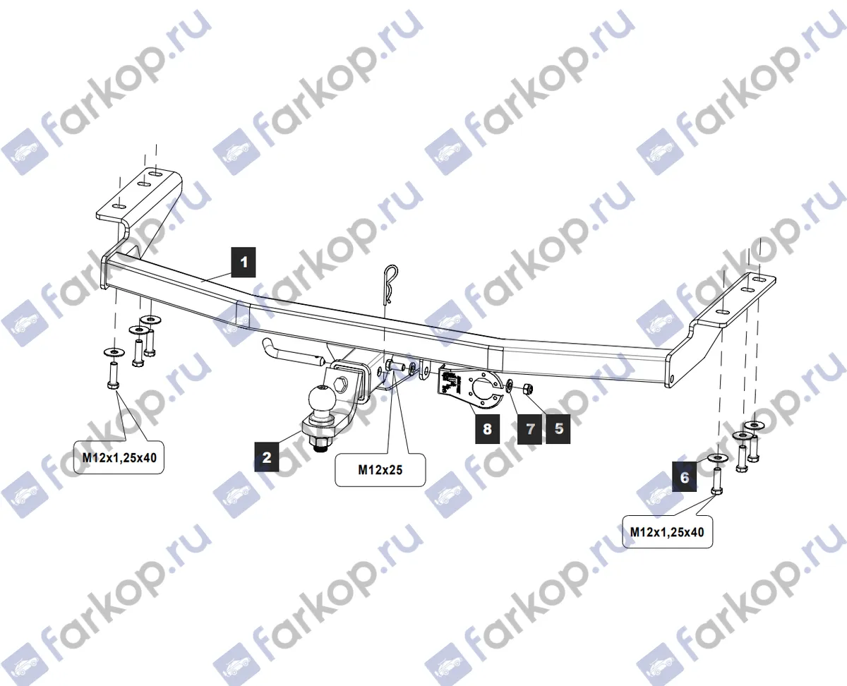 Фаркоп TowRus для Infiniti JX35 2012-2014 159353 в 