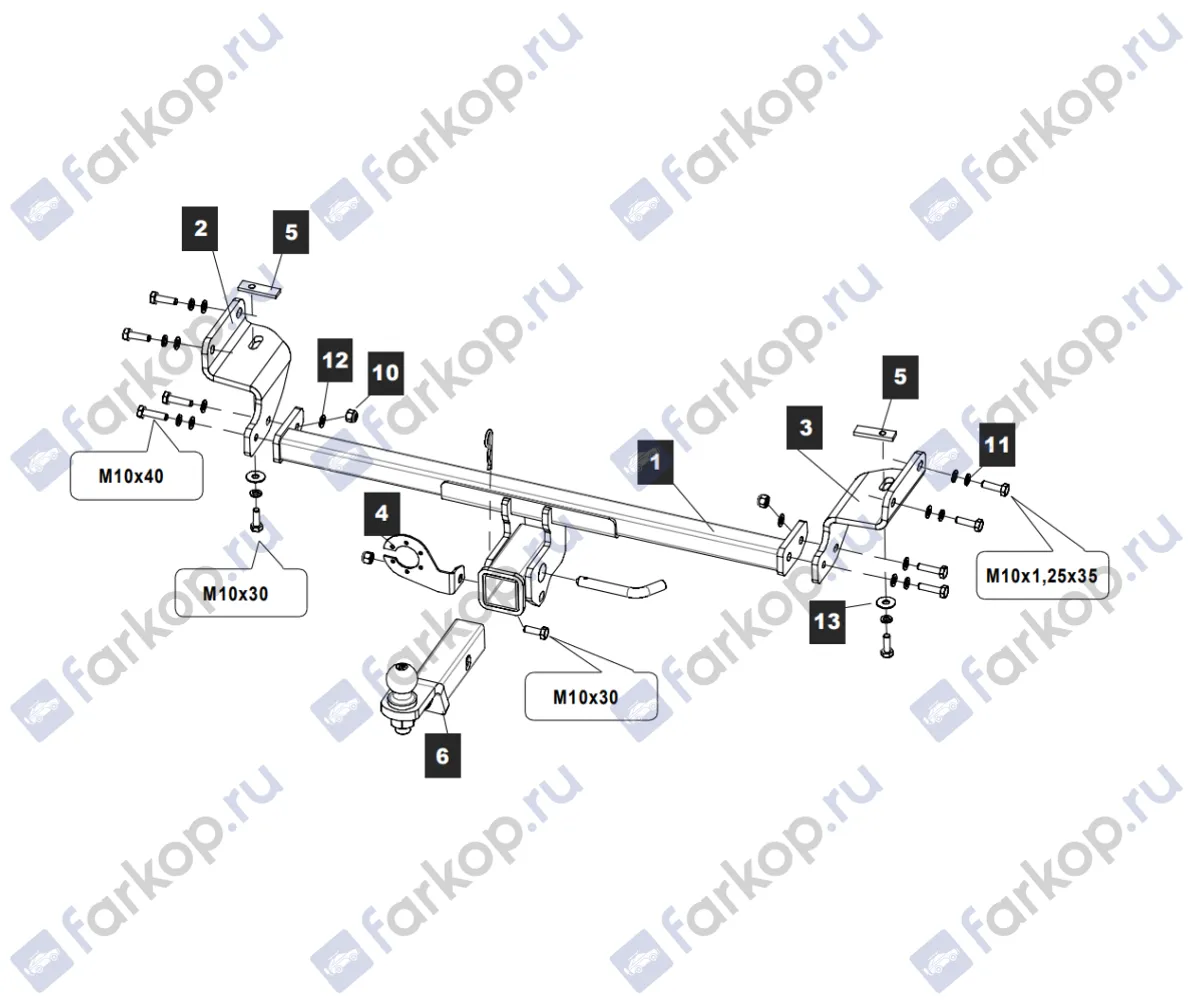 Фаркоп TowRus для Solaris HC 2024- 109168 в 