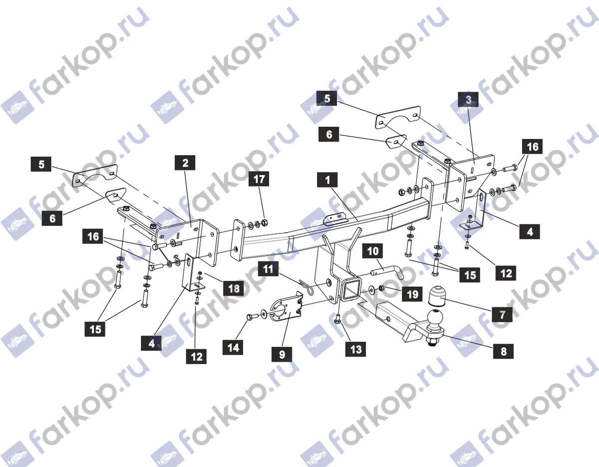 Фаркоп Sheriff для Soueast DX8S 2022- 5803.32 в 