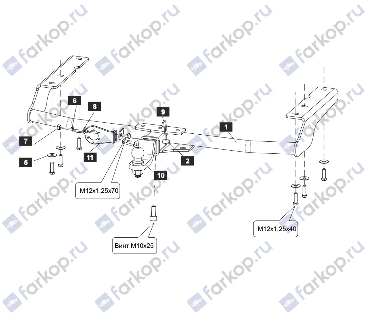 Фаркоп Sheriff для Toyota Highlander 2014-2020 2790.31 в 