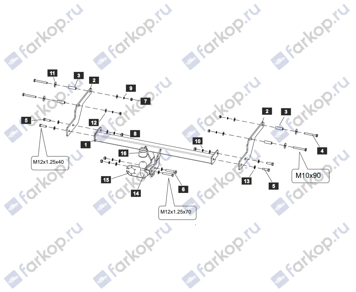 Фаркоп Sheriff для Renault Logan 2014- 2881.12 в 