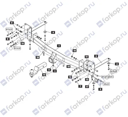 Фаркоп Sheriff для Volkswagen Teramont 2017-2021 3764.21 в 