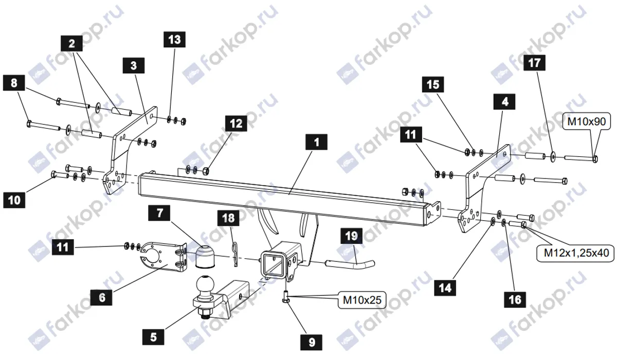 Фаркоп Sheriff для Renault Duster 2015-2021 4554.32 в 