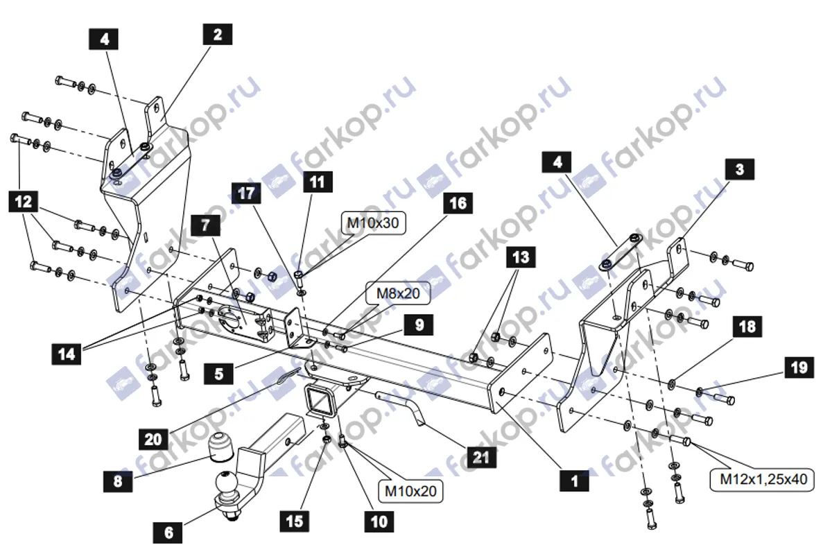 Фаркоп Sheriff для Isuzu D-Max 4x4 2021- 4555.32 в 