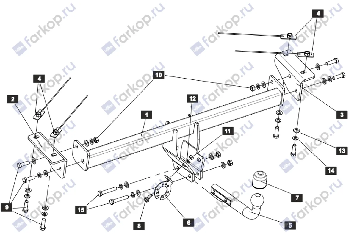 Фаркоп Sheriff для Jetour Dashing 2023- 5501.12 в 