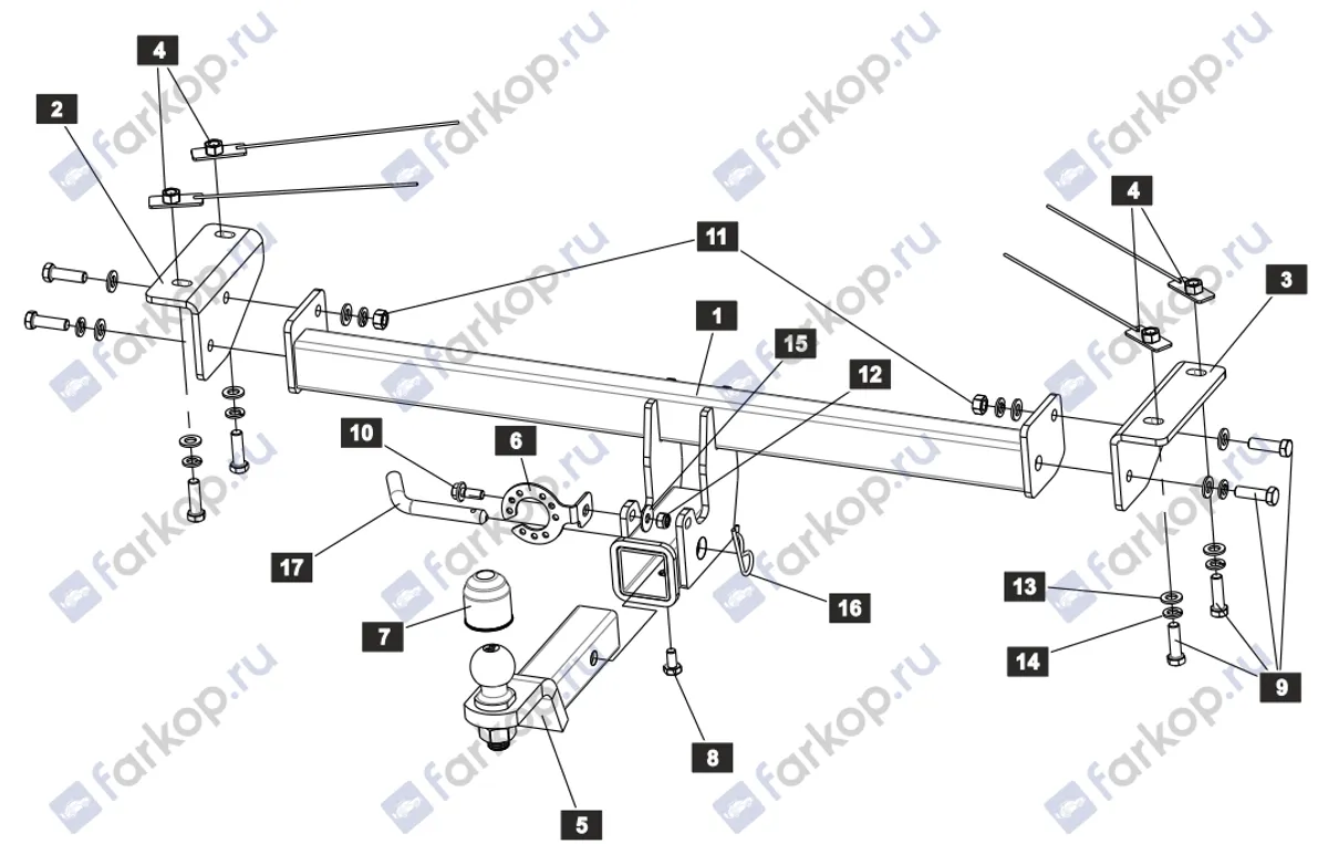 Фаркоп Sheriff для Jetour Dashing 2023- 5801.32 в 