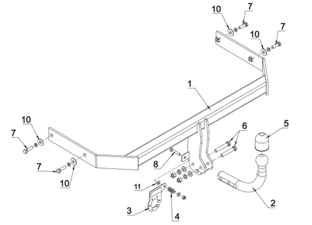 Фаркоп Auto-Hak для Audi A1(кроме S1) 2010-2015 K 52 в 