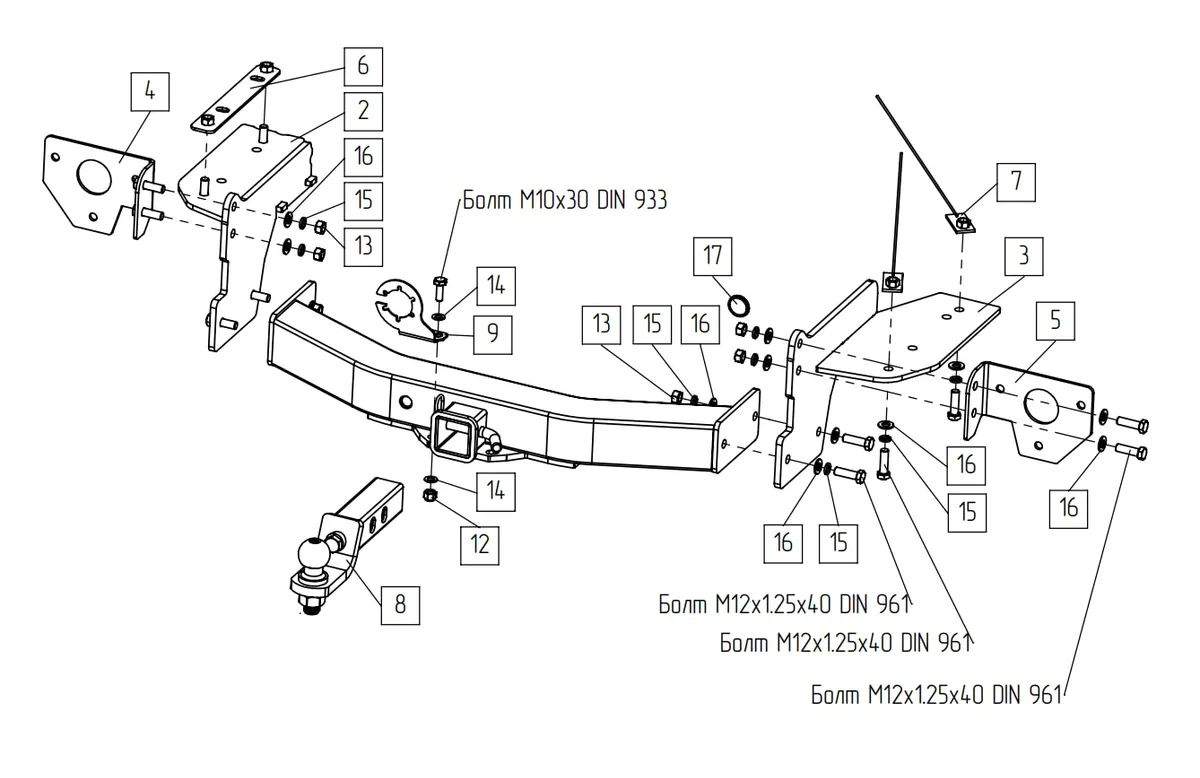 Фаркоп TowRus для GAC GS8 2021- Арт. 109182 109182 в Россия Фаркоп TowRus для GAC GS8 2021- Арт. 109182 109182 в Россия