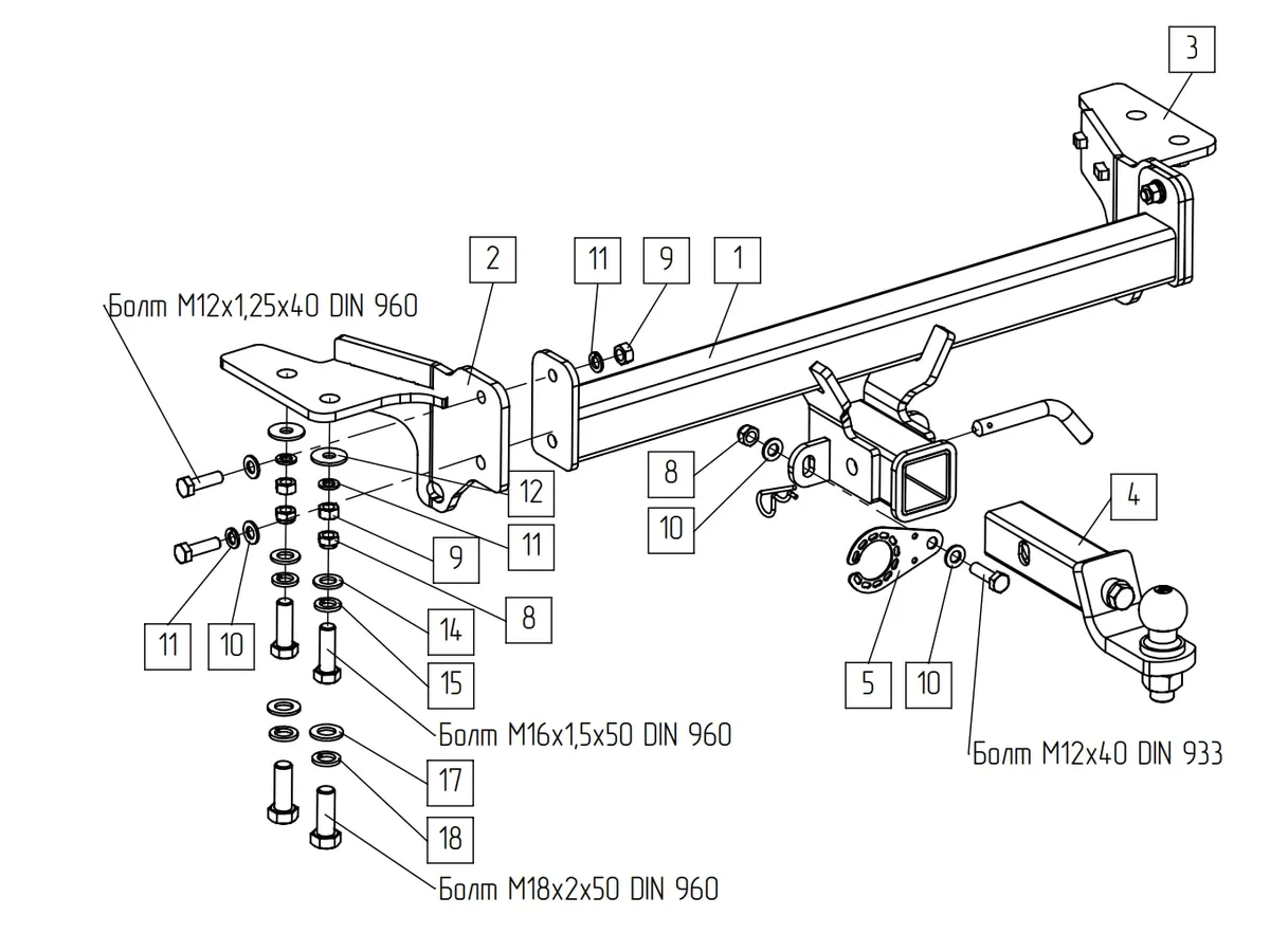 Фаркоп TowRus для Haval Dargo 2022- 129299 в Россия Фаркоп TowRus для Haval Dargo 2022- 129299 в Россия