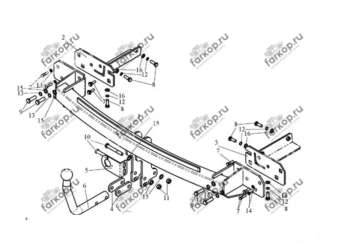 Фаркоп Лидер Плюс для Ford S-Max 2006-2015 F106-A в 