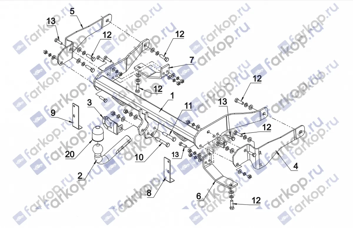 Фаркоп Auto-Hak для Chevrolet Captiva 2006-2013 X 20 в 