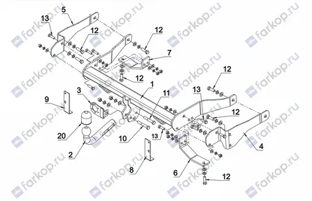 Фаркоп Auto-Hak для Chevrolet Captiva 2006-2013 X 20 в 