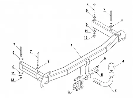 Фаркоп Auto-Hak для Audi A4 1994-2000 A 08 в 