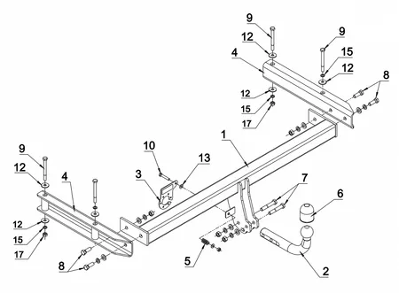 Фаркоп Auto-Hak для Audi A6 allroad 2006-2012 A 28 в 